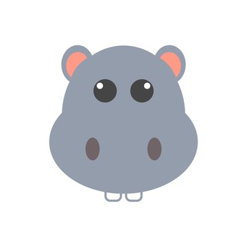 Cute hippo face icon
