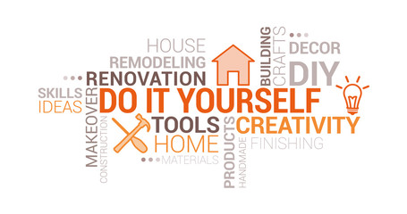 Obraz premium Do it yourself and home renovation tag cloud