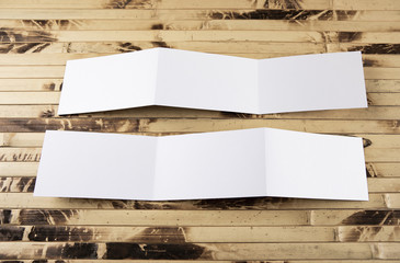 blank white folding paper flyer