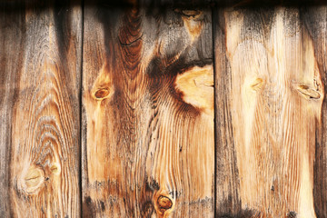 Wooden background, burned. Picnic table. 