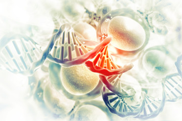 DNA cells on scientific background