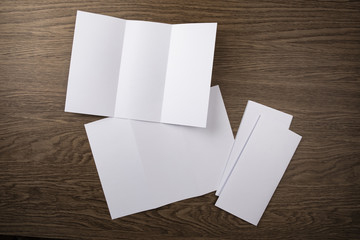 blank white folding paper flyer