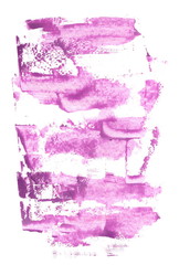 Purple grunge brush strokes, oil paint set isolated on white background