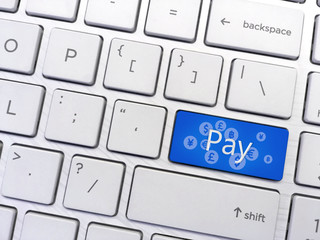Computer keyboard enter button with Payment and symbol