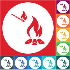 Campfire silhouette icon