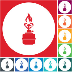 Camping stove icon vector
