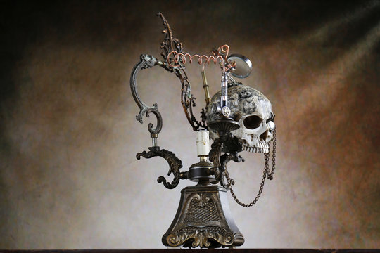 Steampunk teschio tatoo
