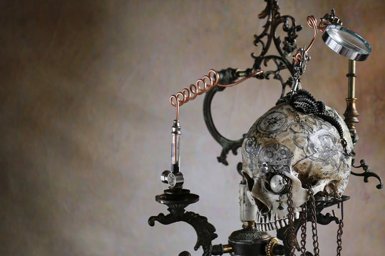 Steampunk teschio tatoo