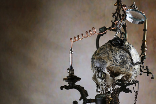 Steampunk teschio tatoo