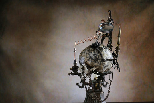 Steampunk teschio tatoo