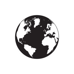 Earth icon in fashionable flat style, isolated on white background. Symbol of the world globe for your website design, logo, interface. Vector illustration