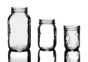 Empty Glass Jar Detail Isolated on White