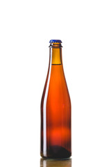 Pry-Off Brown Beer Bottle Detail Isolated on White