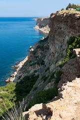 Fototapeta na wymiar Rocky coast of Black Sea