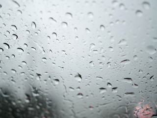 Select focus raindrop on car window