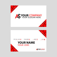 The new simple business card is red black with the AS logo Letter bonus and horizontal modern clean template vector design.