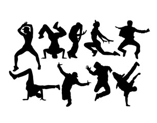 Modern Dancing Silhouettes, art vector design