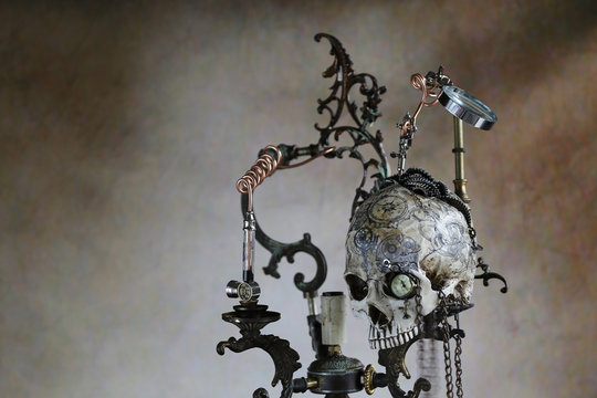 Steampunk teschio tatoo