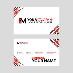 Obraz premium Horizontal name card with BM logo Letter and simple red black and triangular decoration on the edge.