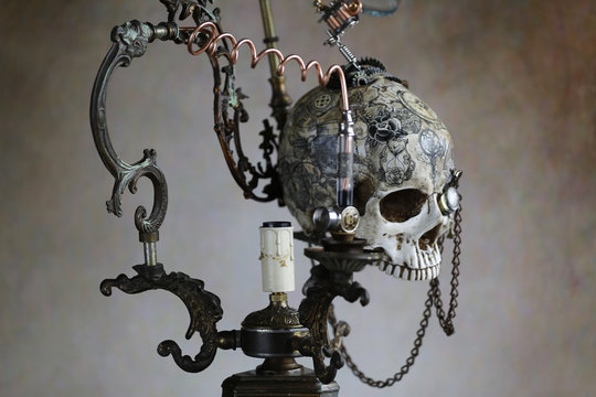 Steampunk teschio tatoo