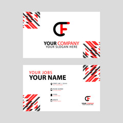 the CF logo letter with box decoration on the edge, and a bonus business card with a modern and horizontal layout.