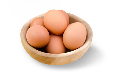 Eggs: Brown Egg Isolated on White Background