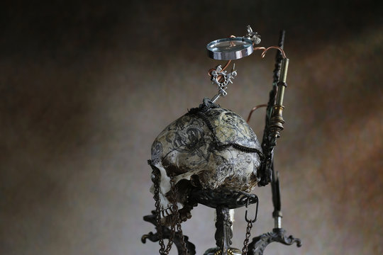 Steampunk teschio tatoo