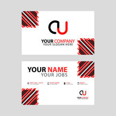 the CU logo letter with box decoration on the edge, and a bonus business card with a modern and horizontal layout.