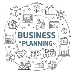 Flat lines illustration for presentation business planning