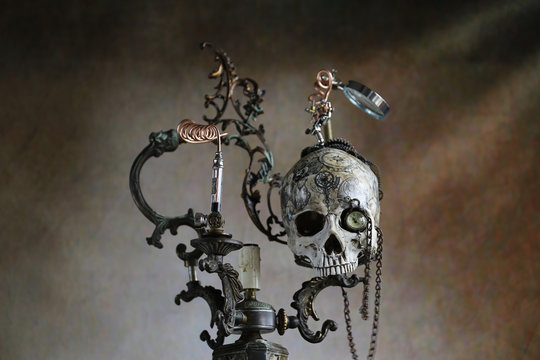 Steampunk teschio tatoo