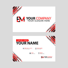 Obraz premium Letter EM logo in black which is included in a name card or simple business card with a horizontal template.