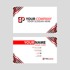 Obraz premium Letter EP logo in black which is included in a name card or simple business card with a horizontal template.