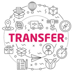 Flat lines illustration for presentation transfer