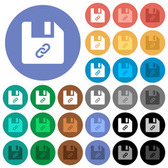 File attachment round flat multi colored icons