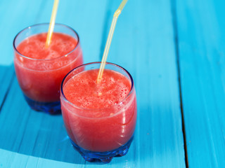 Watermelon lemonade on a wooden table