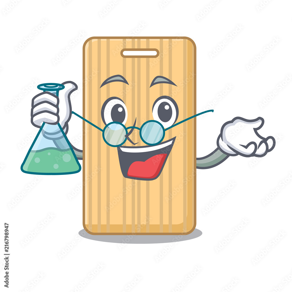 Sticker Professor wooden cutting board character cartoon