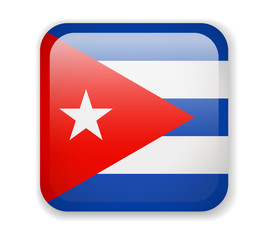 Cuba Flag. Bright Square Icon on a white background