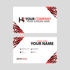 Logo HI design with a black and red business card with horizontal and modern design.