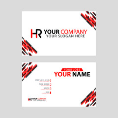 Obraz premium Logo HR design with a black and red business card with horizontal and modern design.