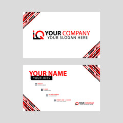 Obraz premium Horizontal name card with decorative accents on the edge and bonus IQ logo in black and red.