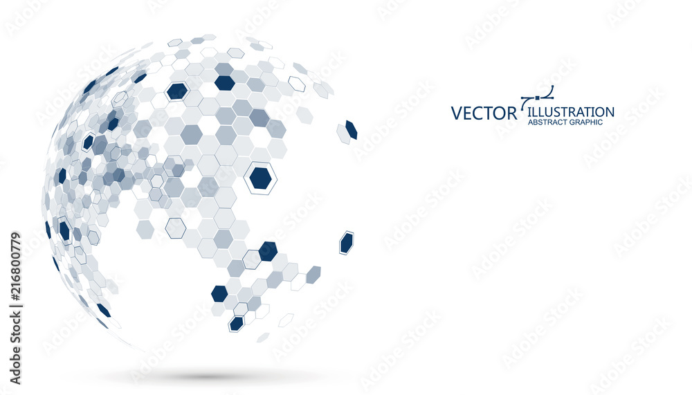 Wall mural molecular structure formed the three-dimensional earth, the implication of the sense of science and 