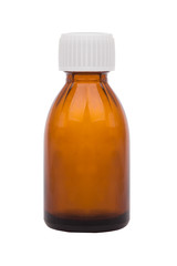 Amber Glass Bottle with White Cap