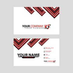 The new simple business card is red black with the KF logo Letter bonus and horizontal modern clean template vector design.