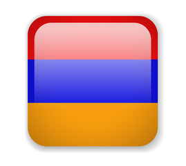 Armenia Flag. Bright Square Icon on a white background