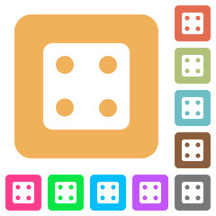 Dice four rounded square flat icons