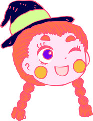 Warm colors Witch's face