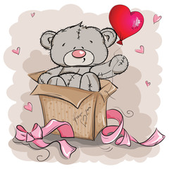 Bear gift in a box