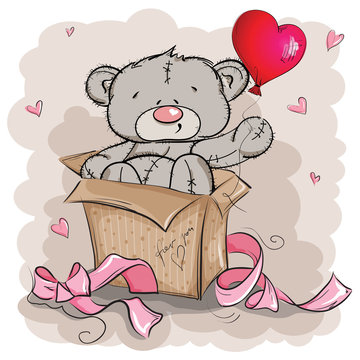 Bear gift in a box
