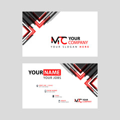 the MC logo letter with box decoration on the edge, and a bonus business card with a modern and horizontal layout.