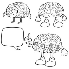 vector set of brain cartoon
